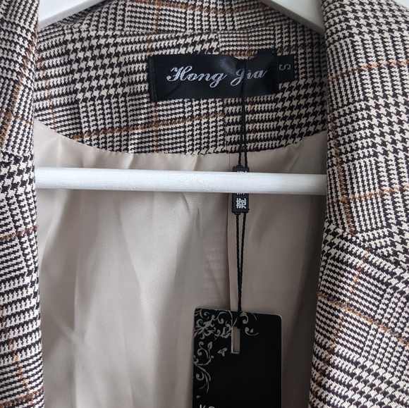 NWT Double Breasted Plaid Jacket - Picture 3 of 4